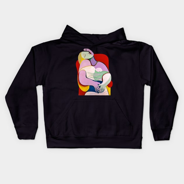 Le Rêve ( "The Dream") - Pablo Picasso (Transparent background) Kids Hoodie by GrampaTony